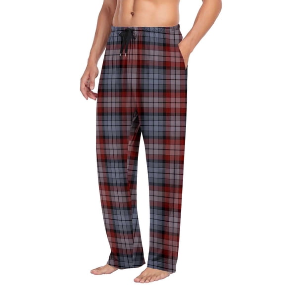 Enridrech Mens Pajamas Plaid Pants Soft Casual Comfortable Wide Leg Pant Stretchy Drawstring Sleepwear with Pockets