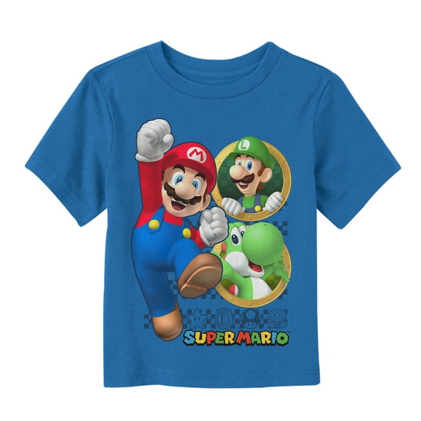 Nintendo Toddler's Nintendo Super Mario Top Three Toddler TShirt Royal Blue