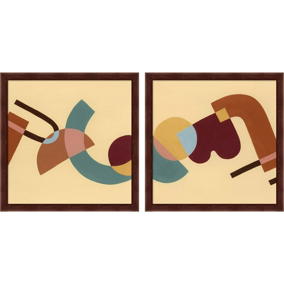 Great Art Now Sunset Tumble by Grace Popp, 2 Piece Framed Art Set Each 13"W x 13"H