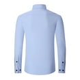 thumbnail image 2 of Demotime Men's Formal Blouses Long Sleeve Wrinkle Free Stretch Business Button-Up Shirt L Blue, 2 of 4