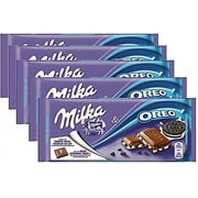 Milka Oreo Alpine Milk Chocolate, 3.5 oz Bar (MILK OREO, PACK OF 5