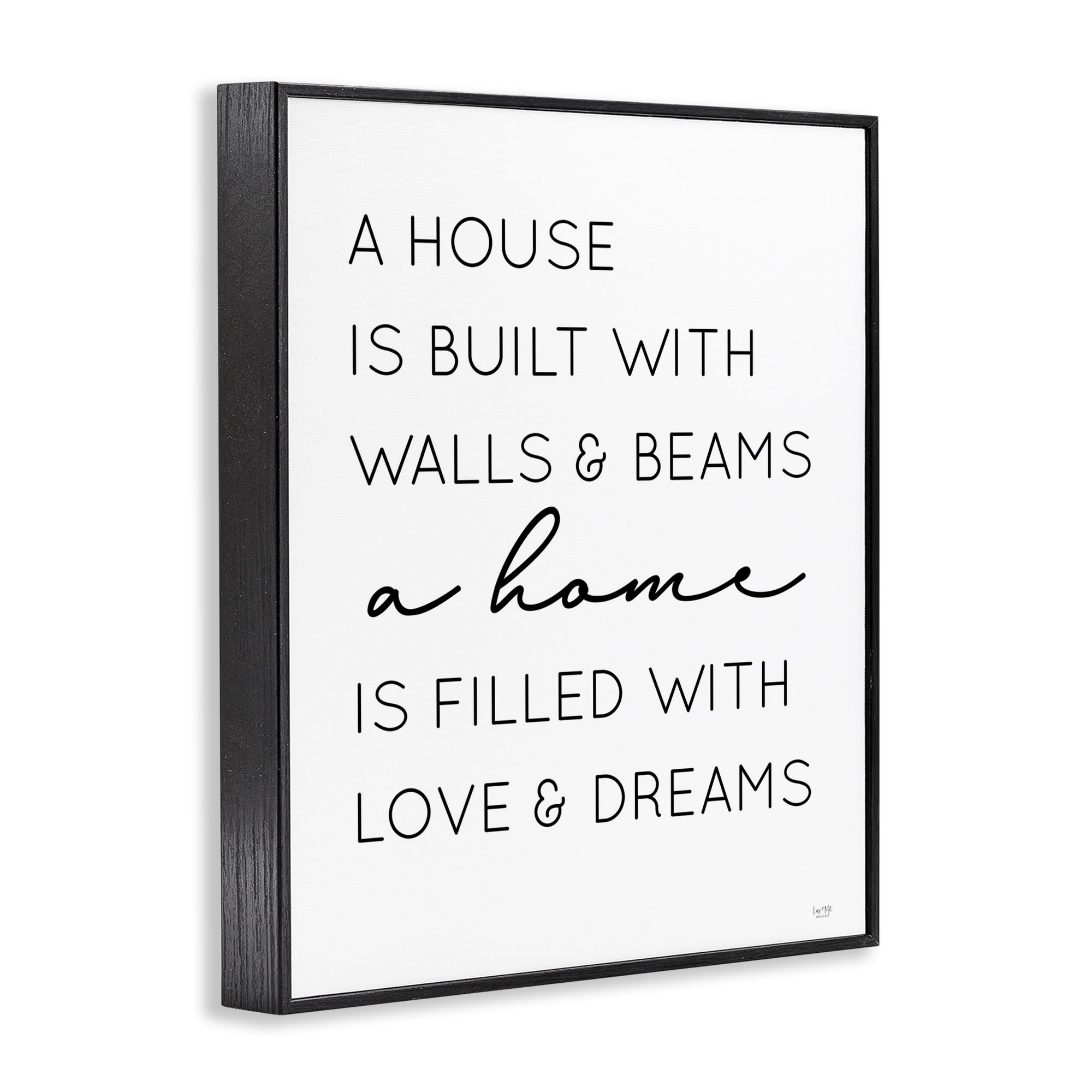 Stupell Industries Love & Dreams Sentiment Typography Painting Black Framed Art Print Wall Art, 16 x 20