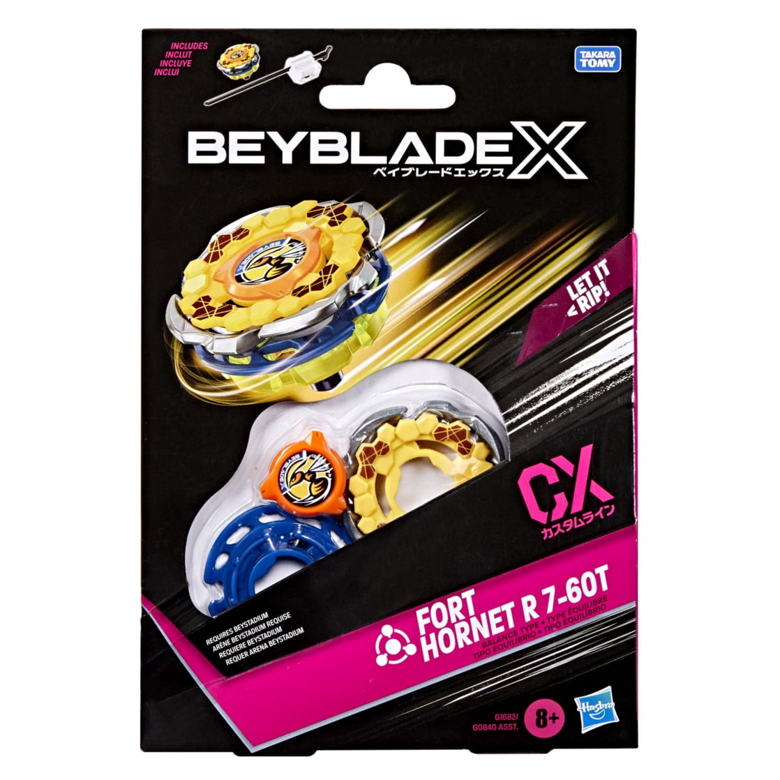 Beyblade X Fort Hornet R 7-60T CX Starter Pack Set with Balance Battling Top & Launcher