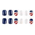 thumbnail image 3 of July 4 Independence Day Medium Square Patriotic Acrylic Press On Nails, US Flag Bald Eagle Fake Nails, 24 Pcs Reusable False Nails Set for Memorial Day Holiday Manicure with Jelly Glue Nail File, 3 of 10