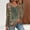Army Green, variant on Women's Vintage Distressed Floral Print V-Neck Tunic Top Long Sleeve Artistic Graphic Pullover Boho Chic Casual Loose Fit Blouse under $5
