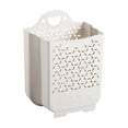 thumbnail image 2 of Large Foldable Laundry Basket, Wall Mounted Dirty Clothes Hamper, Space Saving Storage Bin for Bathroom, White M, 2 of 6