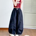 thumbnail image 6 of Girls Parachute Pants Loose Wide Leg Waterproof Causal Hiking Pants for Girls Pockets Lightweight Running Joggers with Cuffs, 6 of 7