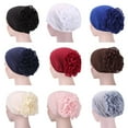 thumbnail image 2 of Women Lady Solid Color Head Scarf Flower Hat Cap Cotton Bandana Headwrap, 2 of 10
