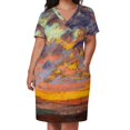 thumbnail image 3 of Vestido holgado con bolsillos de Claude Mt Coucher de soleil (Atardecer) Vestido largo de mujer Vestidos de mujer Vestidos de baile de lujo Vestido de noche, 3 of 7