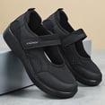 thumbnail image 4 of Miluxas Women's Flats Shoes Ballet Flats Fashion Knit Mesh Breathable Round Toe Comfortable Magic Tape Flats Dressy Shoes Black 6.5(38), 4 of 8