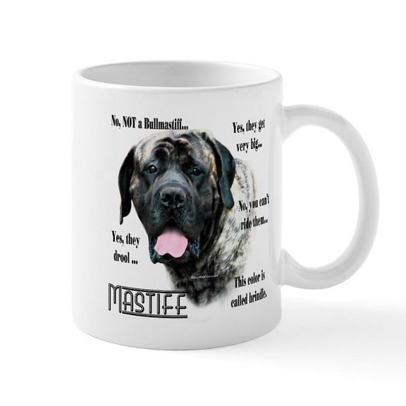 CafePress - Brindle Mastiff FAQ - 11 oz Ceramic Mug - Novelty Coffee Tea Cup