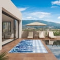 thumbnail image 3 of Summer Coastal Outdoor Rug for Patio/Deck/Porch, Non-Slip Large Area Rug 5 x 7 Ft, Watercolor Ocean Coral Starfish Conch Blue Plaid Indoor Outdoor Rugs Washable Area Rugs, Camping Rug Carpet Runner, 3 of 8