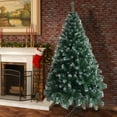 thumbnail image 6 of 6FT White PVC Christmas Tree with 650 Lush Branches, Iron Legs, Light Green & White Foliage - Elegant Indoor Holiday Decor for a Winter Wonderland Home, 6 of 8