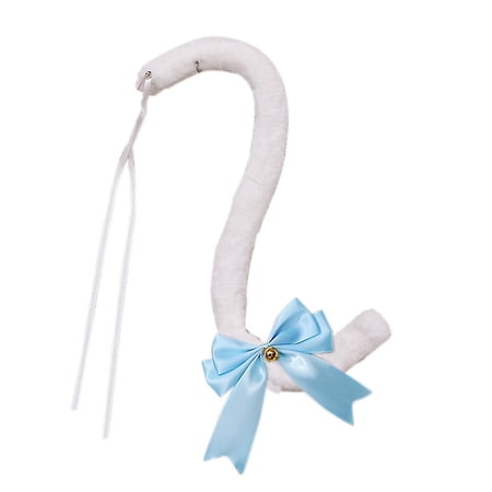 Fox Cat Dog Long Tail With Bow Bell Cute Maid Halloween Animal Long Tail Party Costume Accessories