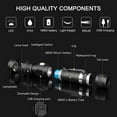 thumbnail image 2 of Linterna LED recargable por USB, linterna de 600 lúmenes, resistente al agua IP65, 4 modos de luz, linterna con zoom para el hogar, camping, senderismo, emergencia (batería Kuyhfg Bienvenido a Kuyhfg, 2 of 5
