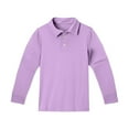 thumbnail image 4 of Girls School Uniform Long Sleeve Polo Shirt Kids Golf Polo Shirts Purple 120, 4 of 5