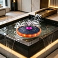 thumbnail image 4 of Honmine Solar Powered Spout Outdoor Courtyard, Fountain with 7 Color LED Light, 5 Nozzles and 1 Adapter for Swimming Pool, Bathroom, and Garden, 4 of 6