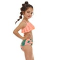 thumbnail image 3 of Toddler Swimsuit Girls' Little Kids Ruffles Floral Two Piece Bathing Suit Beach Wear Bikini Set Swimsuits for Girls Size 8-10T, 3 of 7