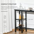 thumbnail image 4 of HOMCOM Table de Bar Moderne, Table de Pub, Table Console d'Accent avec Étagère de Rangement Latérale et Cadre en Métal, Noir, 4 of 10