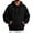 07#Black, variant on Oversized Loose Fit Pullover Hoodie For Men Thick Thermal Fleece Drawstring Hood Kangaroo Pocket Multi Solid Tone Autumn Winter Street Sweatshirt