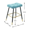 thumbnail image 4 of JINS&VICO Accent Bar Stools,Velvet Upholstered Bar Chairs with Footrest,Counter Height Dining Chairs with Black Metal Legs,Cafe Chair with Thick Cushion for Kitchen Dining Room Dining Room,Blue, 4 of 7