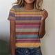 thumbnail image 3 of Tops de Ajuste Suelto para las Mujeres Sudadera Casual Impresa Manga Corta Cuello Redondo Superior, Poliéster, 3 of 4