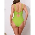 thumbnail image 3 of DARING DIVA Women's O Ring Cut Out Deep V Monokini Bikini X-Large Light Green, 3 of 6