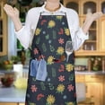 thumbnail image 6 of Pioneer Flower Floral Print Pattern Cotton Linen Apron with Pockets, Waterproof Adjustable, 33x27 Inch for Kitchen, Gardening, BBQ, Salon, 6 of 6