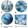 thumbnail image 3 of Designart "Blue Palms Trees Euphony" Floral Floater Framed Canvas Wall Art, 3 of 7