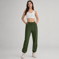 thumbnail image 4 of Sweatpants Women Baggy High Waisted Sweat Pants Fall Clothes Casual Joggers Y2k Aesthetic Warm Trousers with Pockets 02-Green XL, 4 of 5