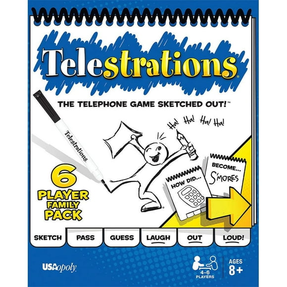 Telestrations 6 Player: The Family Pack, AGE: 8+<br>4-6 Players