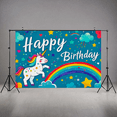 thumbnail image 5 of Colorful Unicorn Themed Happy Birthday Banner Background Backdrop Party Supplies Decorations for Birthday Parties Photography Props Kids Celebrations, 5 of 7