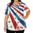 thumbnail image 5 of KDDYLITQ United States 250th Anniversary Tshirt for Women 4th Of July American Flag Short Sleeve Tees Summer Red White and Blue Independence Tops Usa Flag Fashion V Neck T-Shirts Red M, 5 of 7