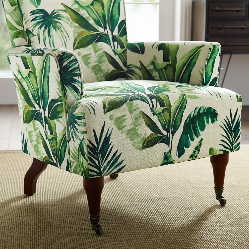 Linon Junnell Arm Chair, Leaf Print