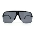 thumbnail image 2 of Mens Rimless Half Rim Oversized Mobster Rectangle Racer Plastic Sunglasses Shiny Black - Black, 2 of 4