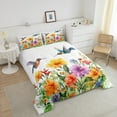 thumbnail image 4 of Erosebridal Hummingbird Flower Bedding Sets Full with Comforter,Spring Graden Duvet Insert,Room Decorative,Reversible,Super Cozy,3 Pieces, 4 of 7