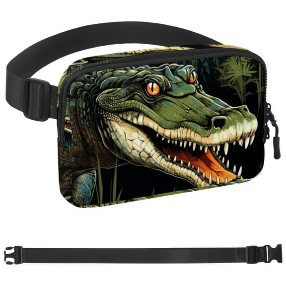 Crocodile Waist Pack for Running Fanny Pack for Women and Men Crossbody Belt Bag Bum Bag with Adjustable Strap for Sports