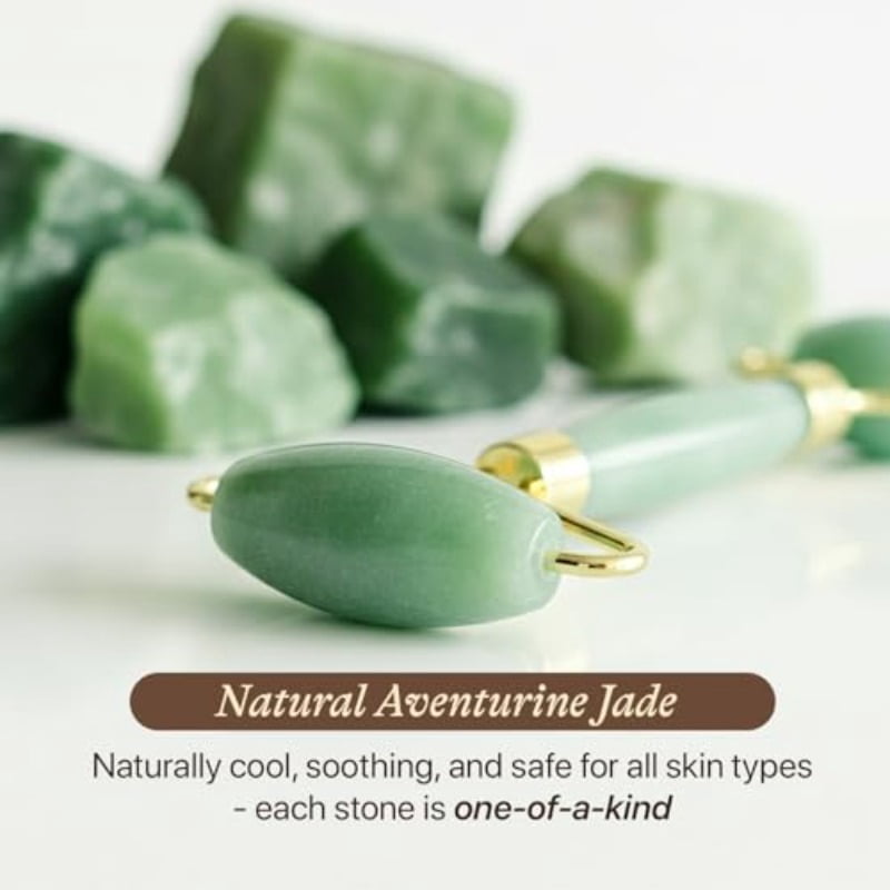 Facial Jade Roller Facial Massager with Eye Roller for Fine Lines and Puffiness