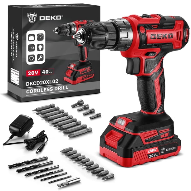 Taladro eléctrico inalámbrico DEKO PRO 20V con batería y cargador