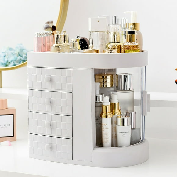 Make up organizer with 4 drawers, cosmetics holder and nail polish, Lipstick, Acrylic Make Up Kit, Clear