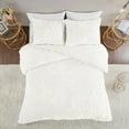 thumbnail image 2 of Noaman Full/Queen 3-Piece Tufted Cotton Chenille Floral Duvet Cover Set, Off White Farmhouse Bedding with Button Closure, 2 of 12