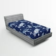 thumbnail image 2 of Ambesonne Celestial Fantasy Fitted Sheet, Dreamy Whale Art, Twin Size, Dark Lavender Sea Blue, 2 of 5