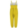 thumbnail image 5 of USNSM Toddler Kids Girls Sleeveless One Piece Jumpsuits Loose Fit Casual Summer Solid Color Romper Trendy Baggy Harem Pants with Pockets Yellow 4 Years, 5 of 5