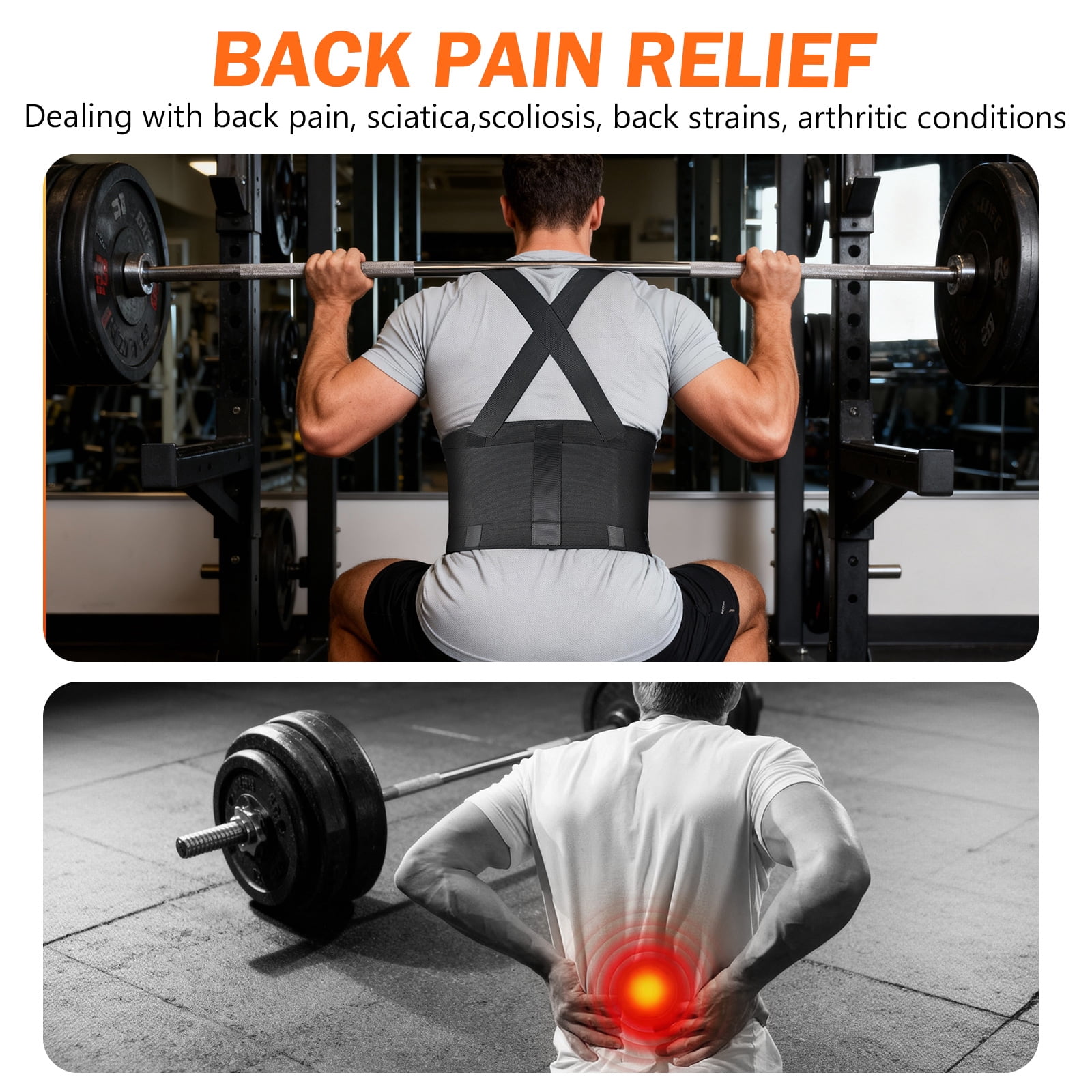 Back Brace for Lower Back Pain Back Support Brace Relief with 4 Stays, Breathable Back Support Belt for Heavy Lifting Work, XL