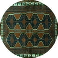 thumbnail image 1 of Ahgly Company Indoor Round Persian Turquoise Blue Traditional Area Rugs, 6' Round, 1 of 4