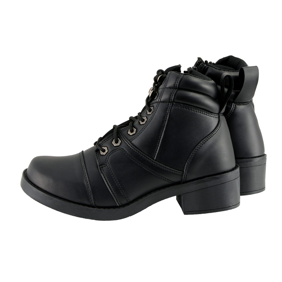 Milwaukee Leather MBK9255 Boys Black Lace-Up Boots with Side Zipper Entry 6 - image 5 of 9