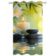 thumbnail image 2 of nqOlkjepod Outdoor Curtains for Patio Waterproof, Zen Stones Outdoor Privacy Panels Grommet, Nature Water Reflection Floral Farmhouse Blackout Outside Curtains for Porch/Cabana 54"x95", 1 Panel, 2 of 8