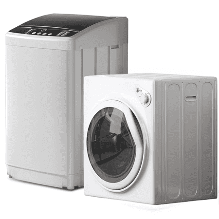 TABU Washer and Dryer Set, 19LBS Full Automatic Washing Machine & 13LBS Compact Dryer (White)