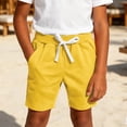 thumbnail image 3 of Gytharion Children's Cotton Short Pants Summer Casual Solid Color Drawstring Elastic Waist Shorts Kids Lightweight Outdoor Sport Short Pants, 0-12 Years, 3 of 5