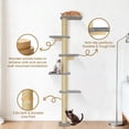 PAWSCRAT 5-Tier Tension-Mounted Cat Tree with Platforms and Sisal ...